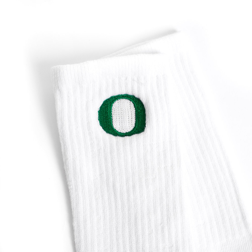 Classic Oregon O, Zoozatz, White, Crew, Accessories, Unisex, Sock, 744207